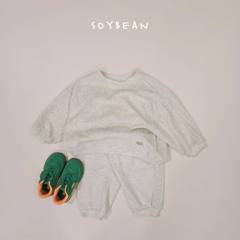 Soybean - Korean Children Fashion - #designkidswear - Terry Waffle Mix Top Bottom Set - 3