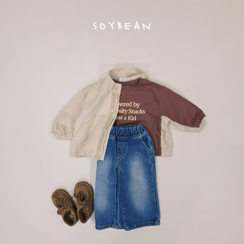 Soybean - Korean Children Fashion - #discoveringself - Wide Brushed Denim Pants - 7