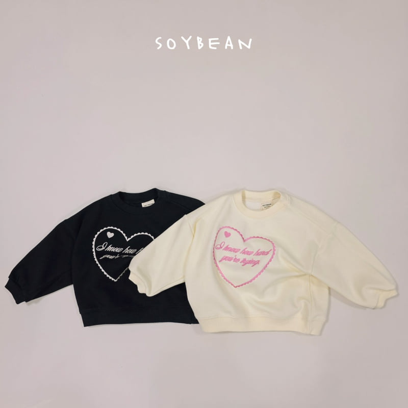 Soybean - Korean Children Fashion - #discoveringself - Heart Embroidery Sweatshirt