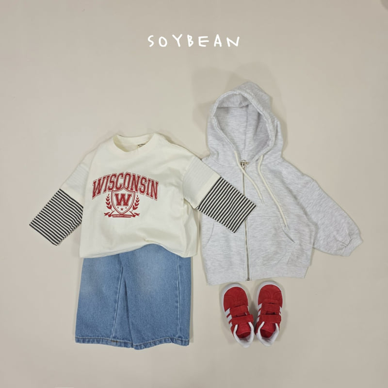 Soybean - Korean Children Fashion - #fashionkids - Wide Brushed Denim Pants - 8