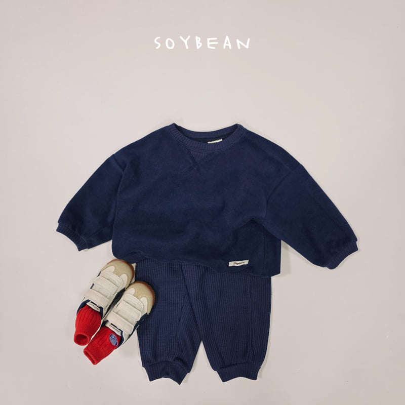 Soybean - Korean Children Fashion - #fashionkids - Terry Waffle Mix Top Bottom Set - 5