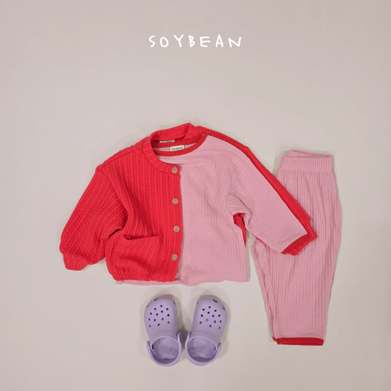 Soybean - Korean Children Fashion - #kidsshorts - Loose Rib Homewear Set - 12