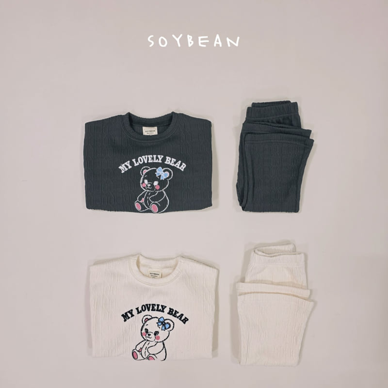 Soybean - Korean Children Fashion - #kidsstore - Bear Knit Top Bottom Set - 9