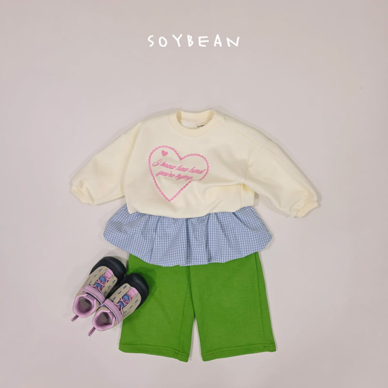 Soybean - Korean Children Fashion - #kidsshorts - Heart Embroidery Sweatshirt - 4