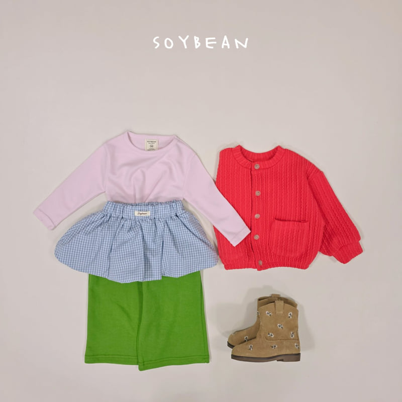 Soybean - Korean Children Fashion - #kidsstore - Check Pumpkin Wide Pants - 10