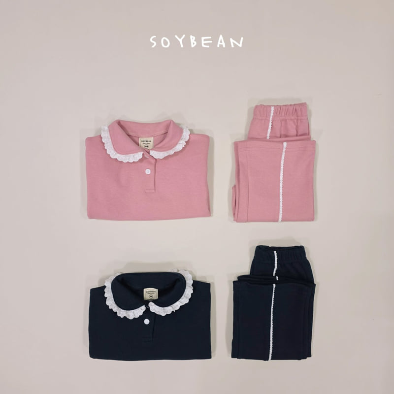 Soybean - Korean Children Fashion - #kidsstore - Collar Frill Top Bottom Set - 11
