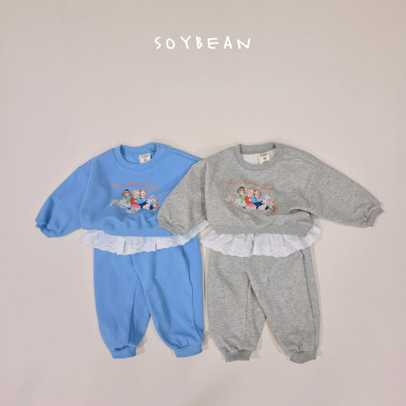 Soybean - Korean Children Fashion - #kidsstore - Friends Frill Top Bottom Set