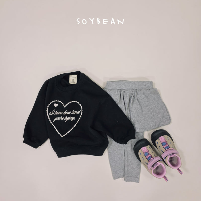 Soybean - Korean Children Fashion - #littlefashionista - Heart Embroidery Sweatshirt - 7
