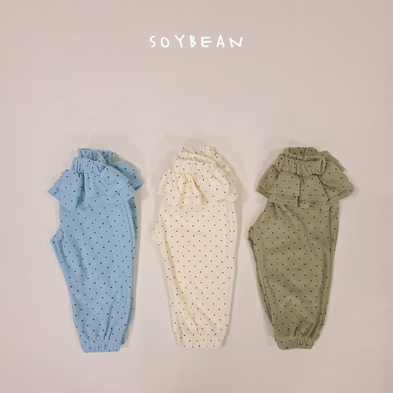 Soybean - Korean Children Fashion - #littlefashionista - Dot Tiered Jogger Pants - 12