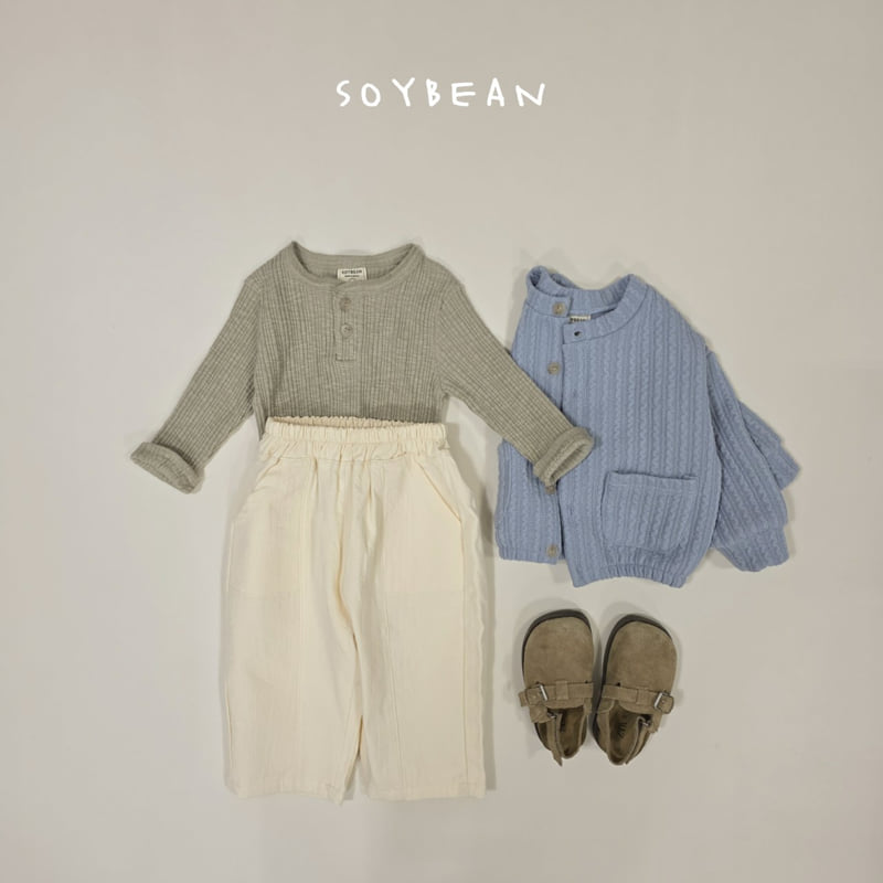 Soybean - Korean Children Fashion - #littlefashionista - Cotton Henley Neck Tee - 10
