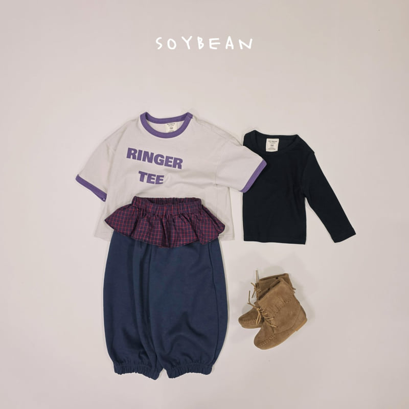 Soybean - Korean Children Fashion - #minifashionista - Checks Skirt Jogger Pants - 6
