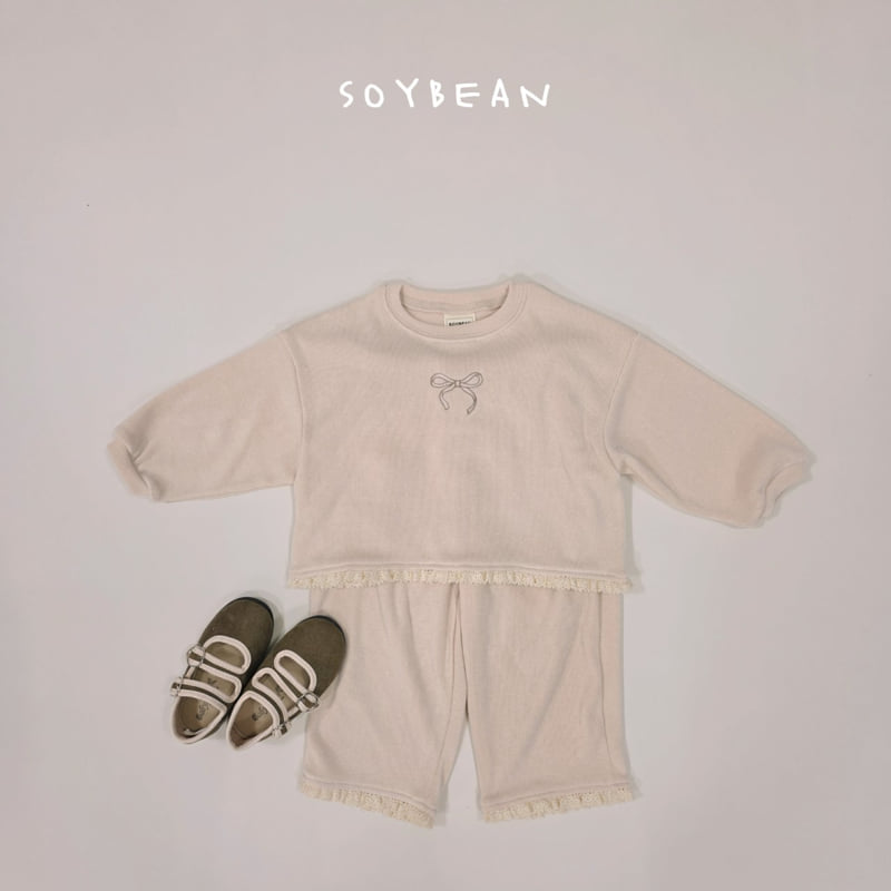Soybean - Korean Children Fashion - #magicofchildhood - Soft Ribbon Top Bottom Set - 4