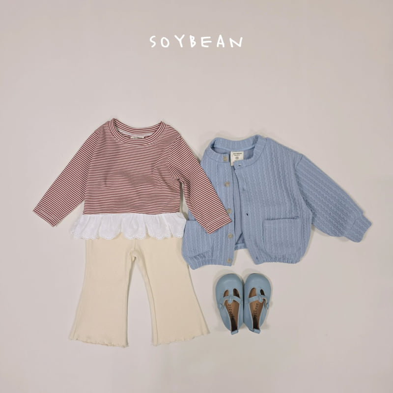 Soybean - Korean Children Fashion - #minifashionista - Stripe Frill Tee - 6