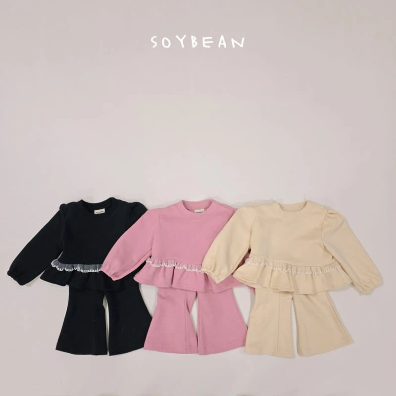 Soybean - Korean Children Fashion - #minifashionista - Blossom Frill Top Bottom Set