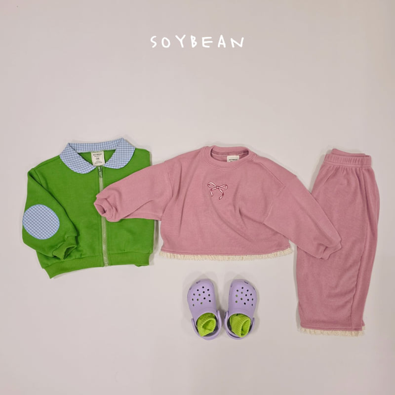 Soybean - Korean Children Fashion - #prettylittlegirls - Soft Ribbon Top Bottom Set - 5