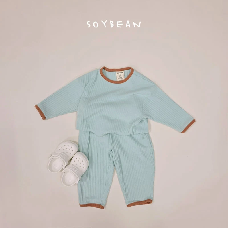 Soybean - Korean Children Fashion - #prettylittlegirls - Loose Rib Homewear Set - 3