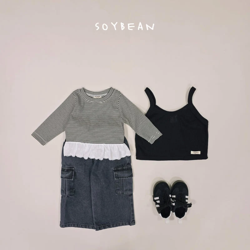 Soybean - Korean Children Fashion - #prettylittlegirls - Stripe Frill Tee - 7