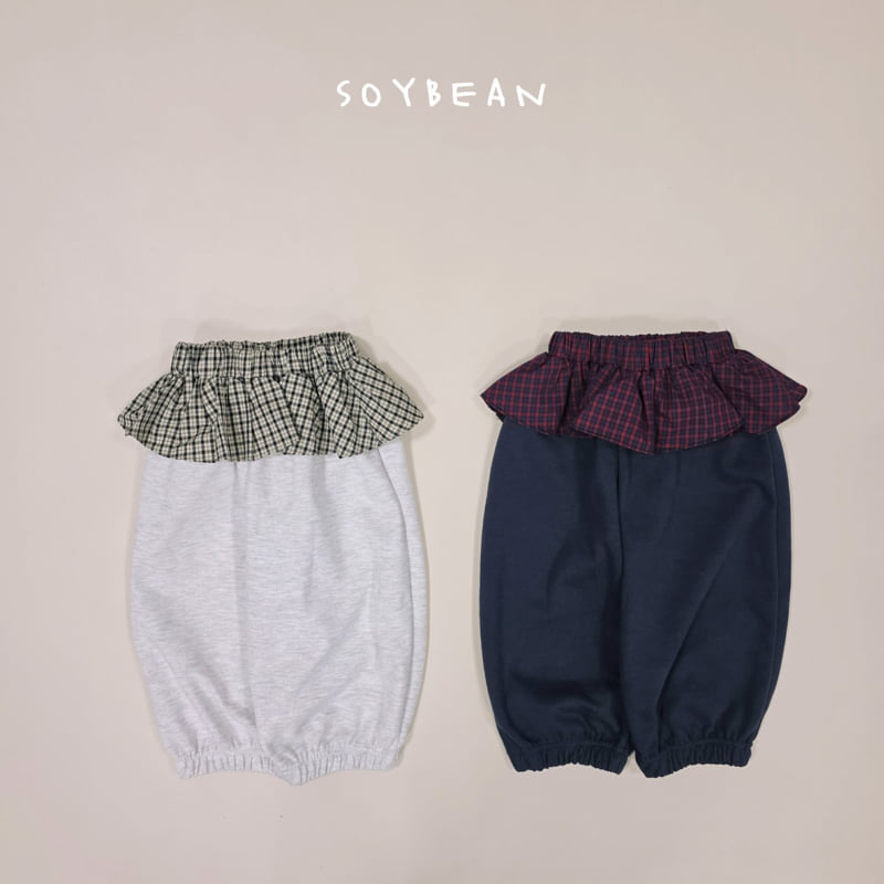 Soybean - Korean Children Fashion - #stylishchildhood - Checks Skirt Jogger Pants - 10