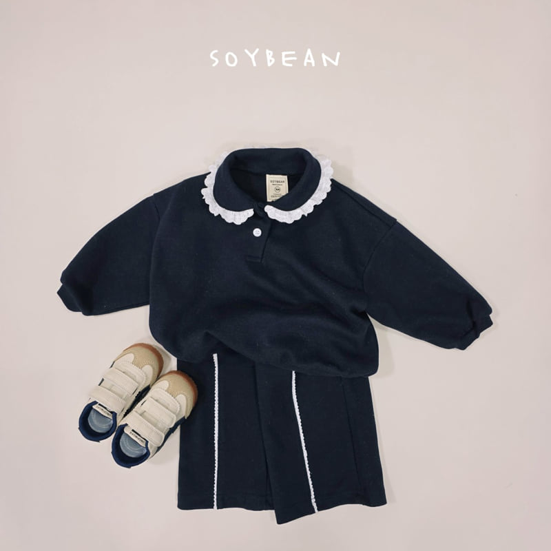 Soybean - Korean Children Fashion - #toddlerclothing - Collar Frill Top Bottom Set - 4