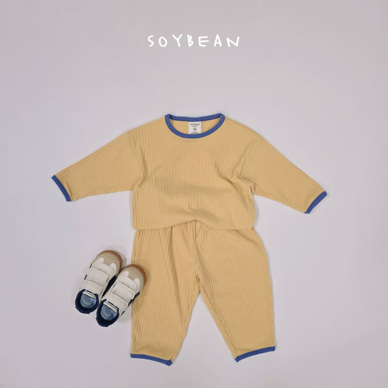 Soybean - Korean Children Fashion - #prettylittlegirls - Loose Rib Homewear Set - 4