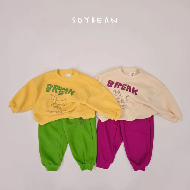 Soybean - Korean Children Fashion - #toddlerclothing - Let’s Run Horse Top Bottom Set