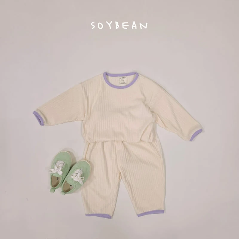 Soybean - Korean Children Fashion - #toddlerclothing - Loose Rib Homewear Set - 5