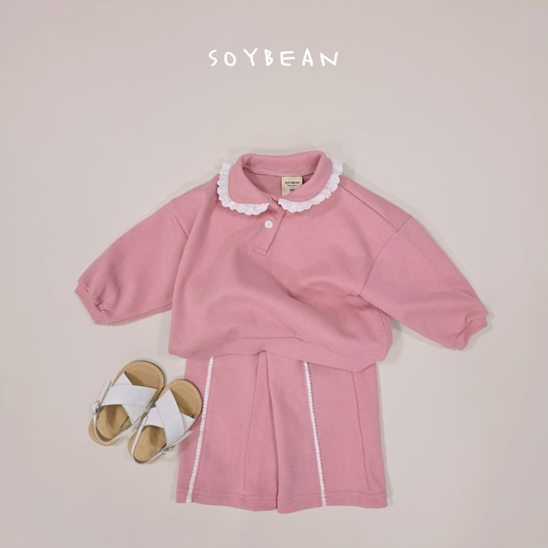 Soybean - Korean Children Fashion - #toddlerclothing - Collar Frill Top Bottom Set - 3