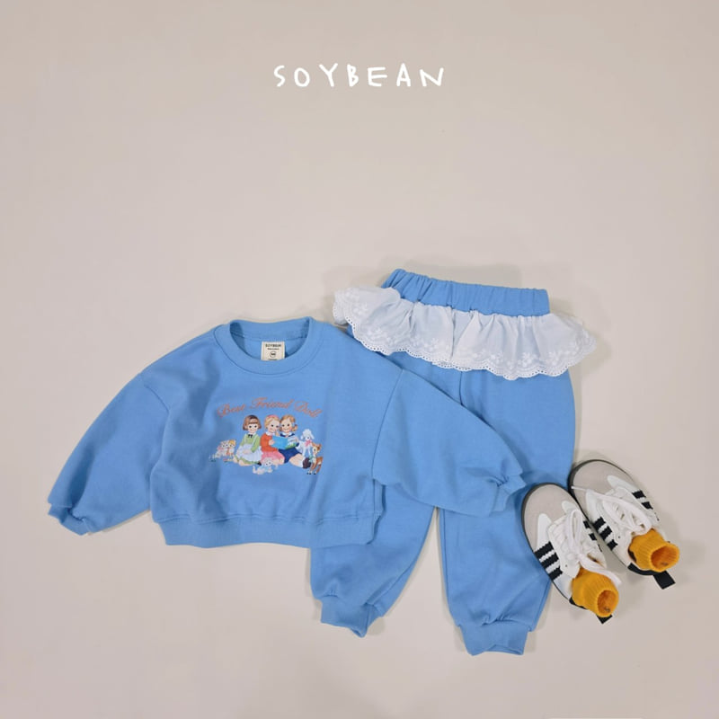 Soybean - Korean Children Fashion - #toddlerclothing - Friends Frill Top Bottom Set - 9