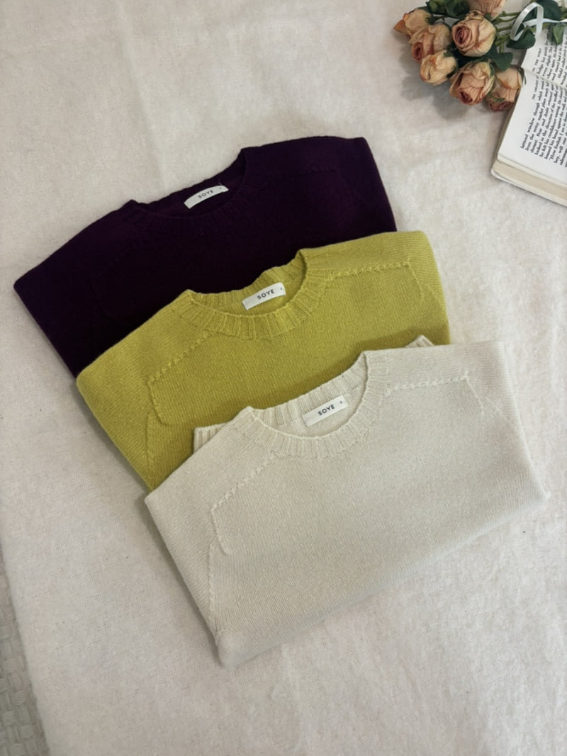 Soye - Korean Children Fashion - #magicofchildhood - Wholegarment Cashmere Round Knit - 2