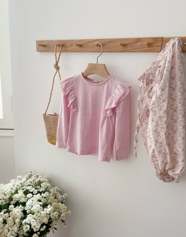 Studio M - Korean Children Fashion - #Kfashion4kids - Lily Jacquard Frill Tee - 10