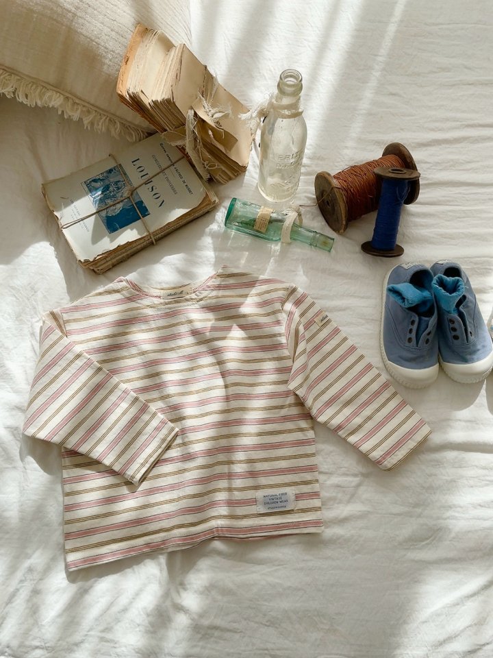 Studio M - Korean Children Fashion - #kidzfashiontrend - Cookie Stripe Tee - 4