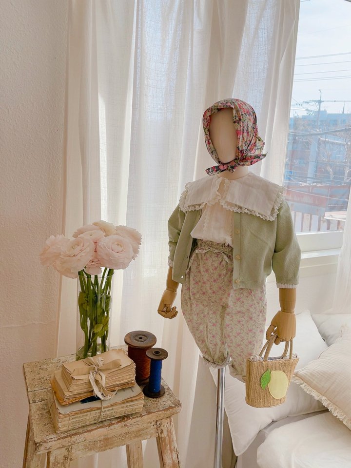 Studio M - Korean Children Fashion - #childofig - Blie Flower Banding Strap Pants - 3
