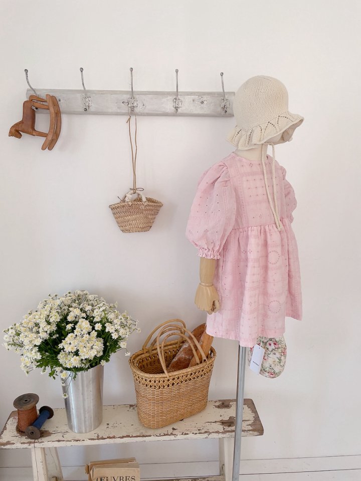 Studio M - Korean Children Fashion - #childofig - Angela Embroidered Shirring One-piece - 5