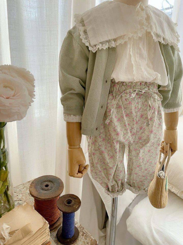 Studio M - Korean Children Fashion - #childofig - Blie Flower Banding Strap Pants - 4