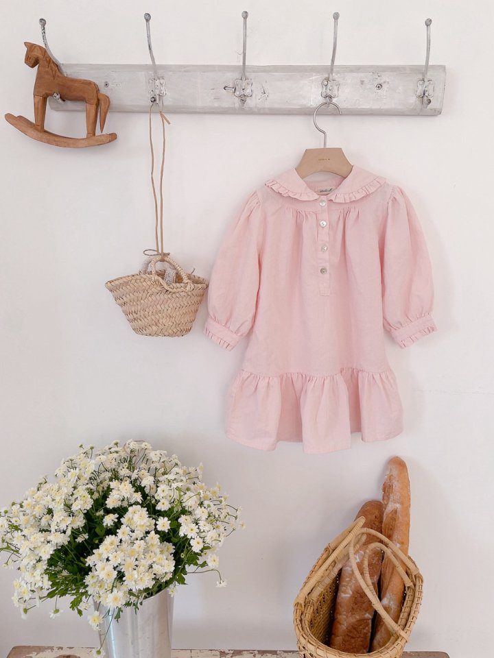 Studio M - Korean Children Fashion - #childrensboutique - Rose Flat Frill One-piece - 8