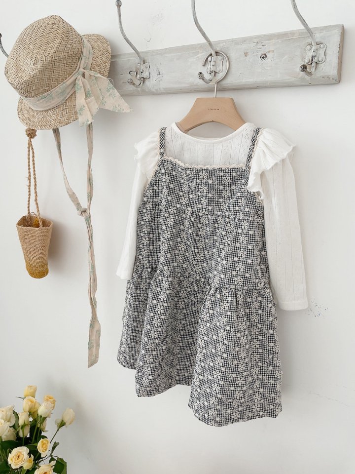 Studio M - Korean Children Fashion - #childrensboutique - Lily Jacquard Frill Tee - 4