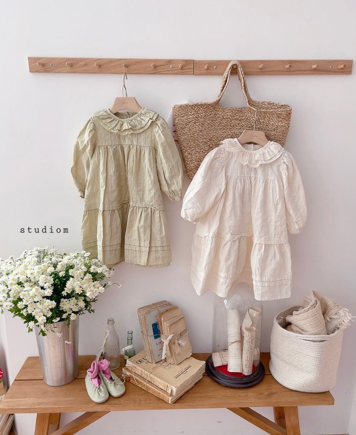 Studio M - Korean Children Fashion - #designkidswear - Chloe Double Frill One-piece