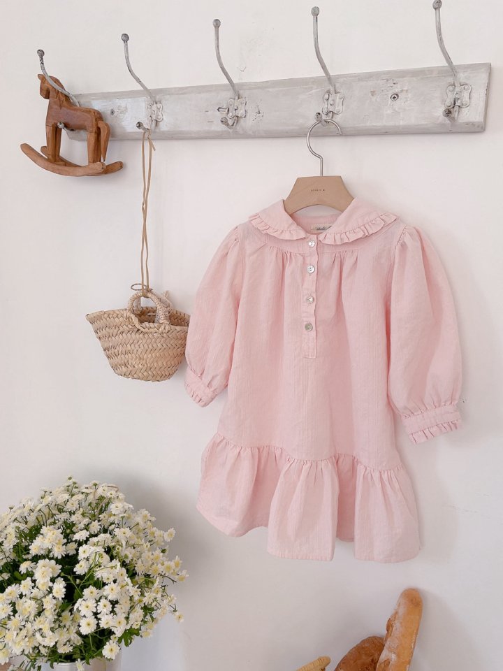 Studio M - Korean Children Fashion - #designkidswear - Rose Flat Frill One-piece - 9