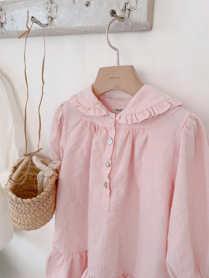 Studio M - Korean Children Fashion - #discoveringself - Rose Flat Frill One-piece - 10