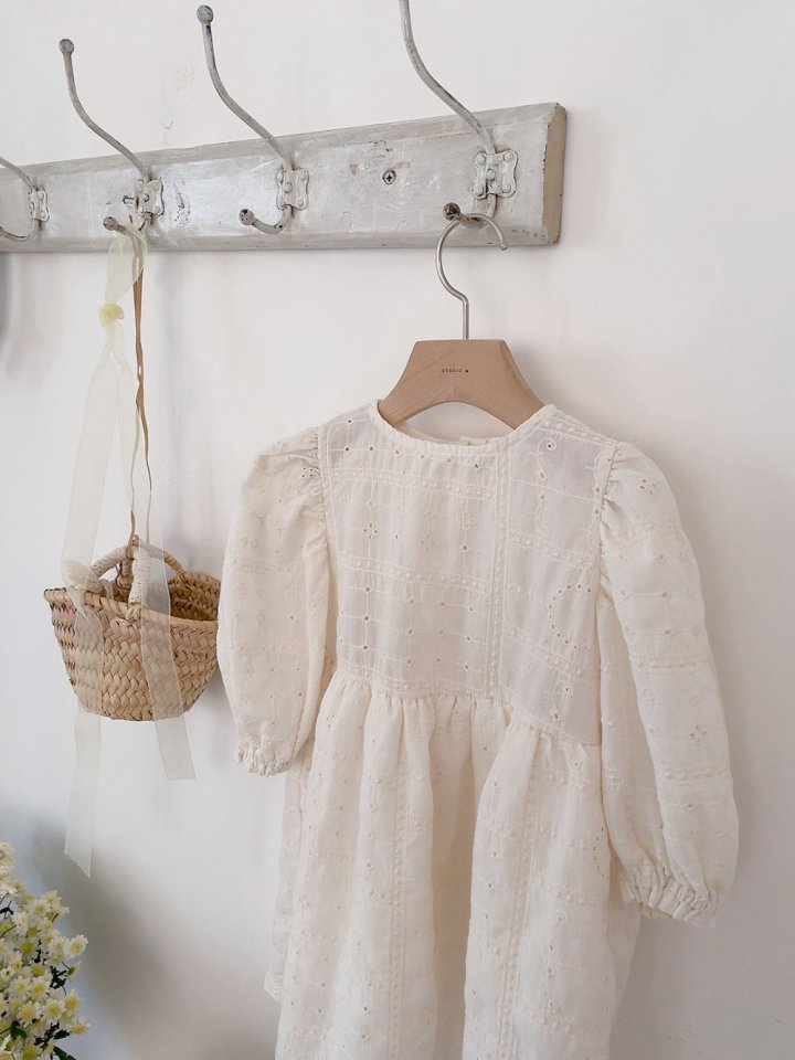 Studio M - Korean Children Fashion - #discoveringself - Angela Embroidered Shirring One-piece - 9