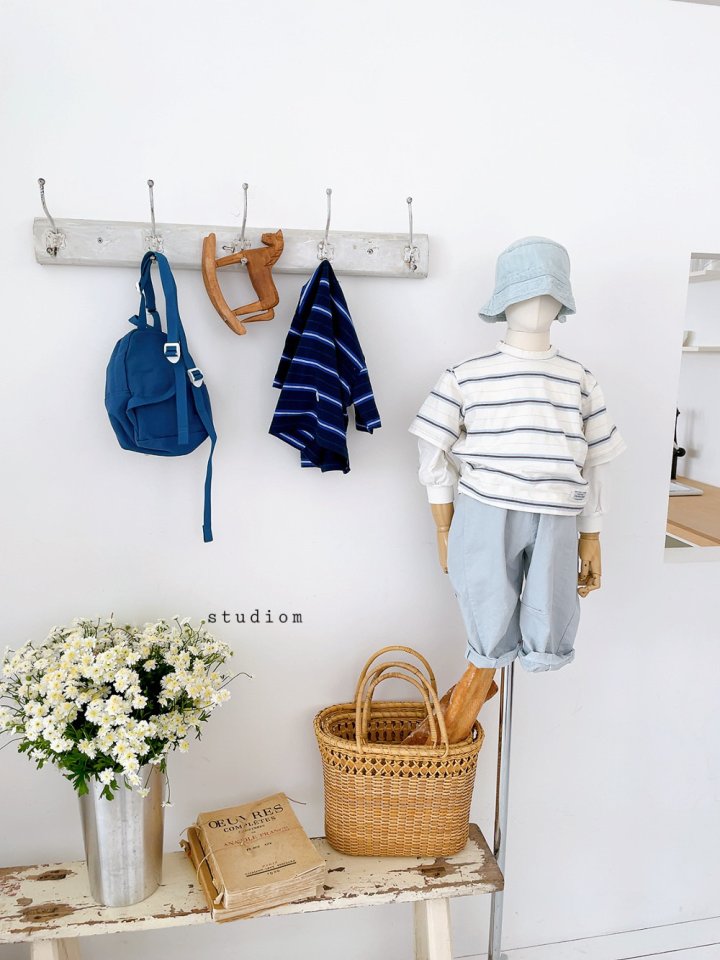 Studio M - Korean Children Fashion - #kidzfashiontrend - Ray Short Sleeve Stripe Tee