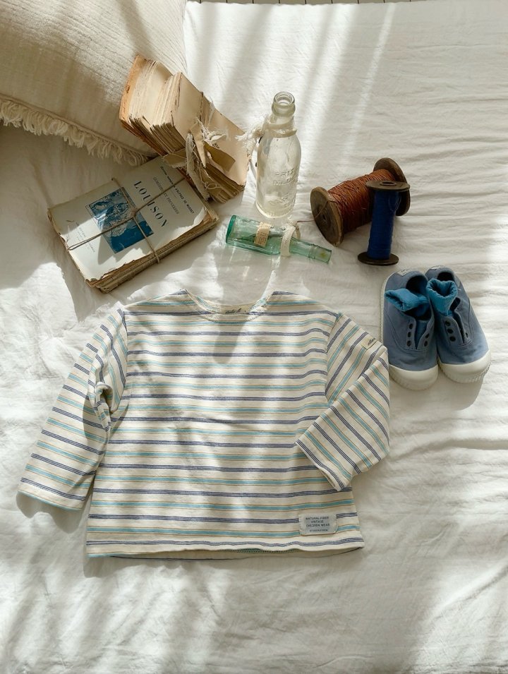 Studio M - Korean Children Fashion - #littlefashionista - Cookie Stripe Tee - 5