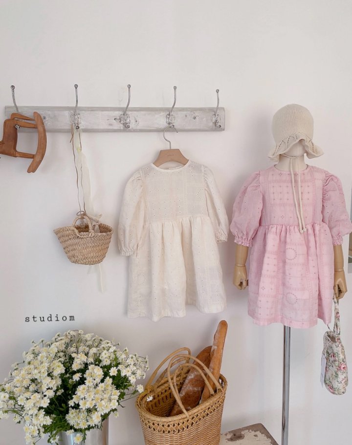 Studio M - Korean Children Fashion - #littlefashionista - Angela Embroidered Shirring One-piece