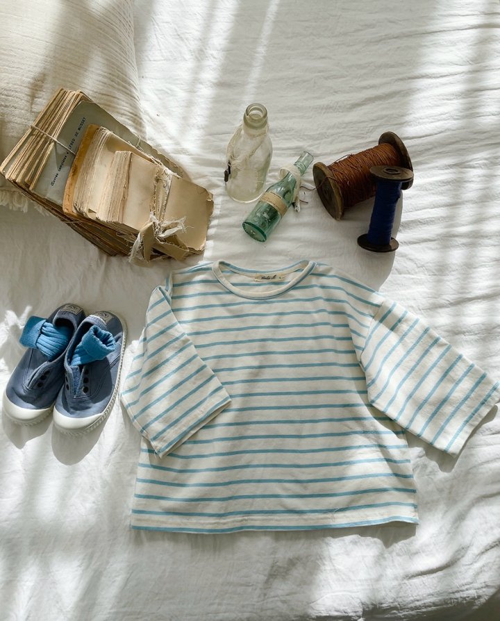 Studio M - Korean Children Fashion - #Kfashion4kids - Urban Stripe Boxy Tee - 4
