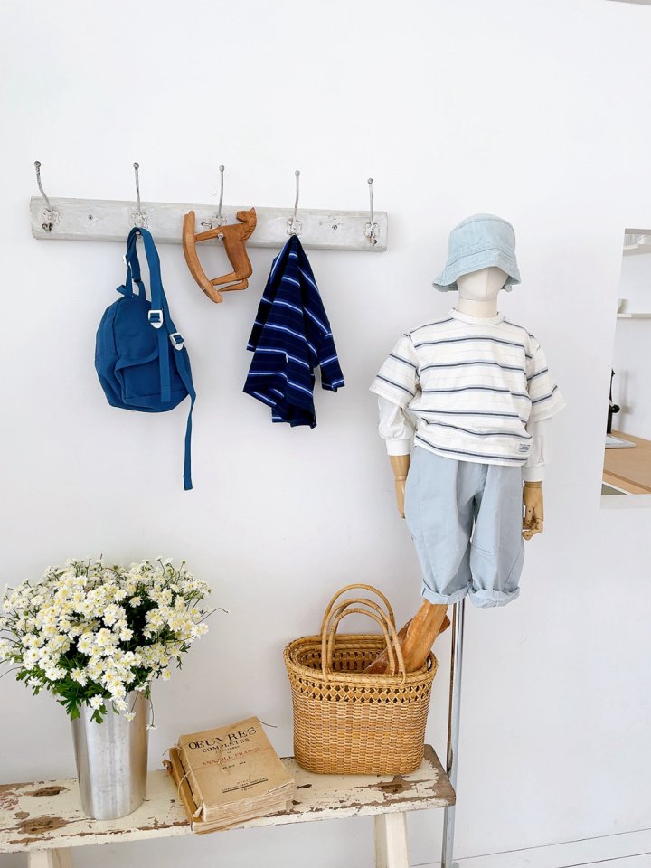 Studio M - Korean Children Fashion - #littlefashionista - Ray Short Sleeve Stripe Tee - 3