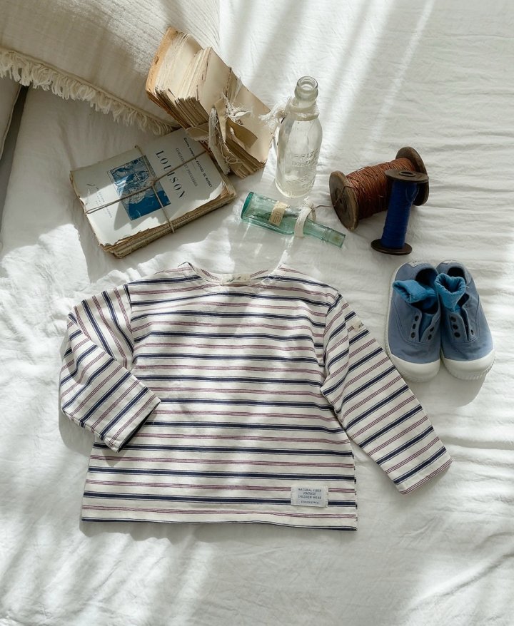 Studio M - Korean Children Fashion - #magicofchildhood - Cookie Stripe Tee - 6
