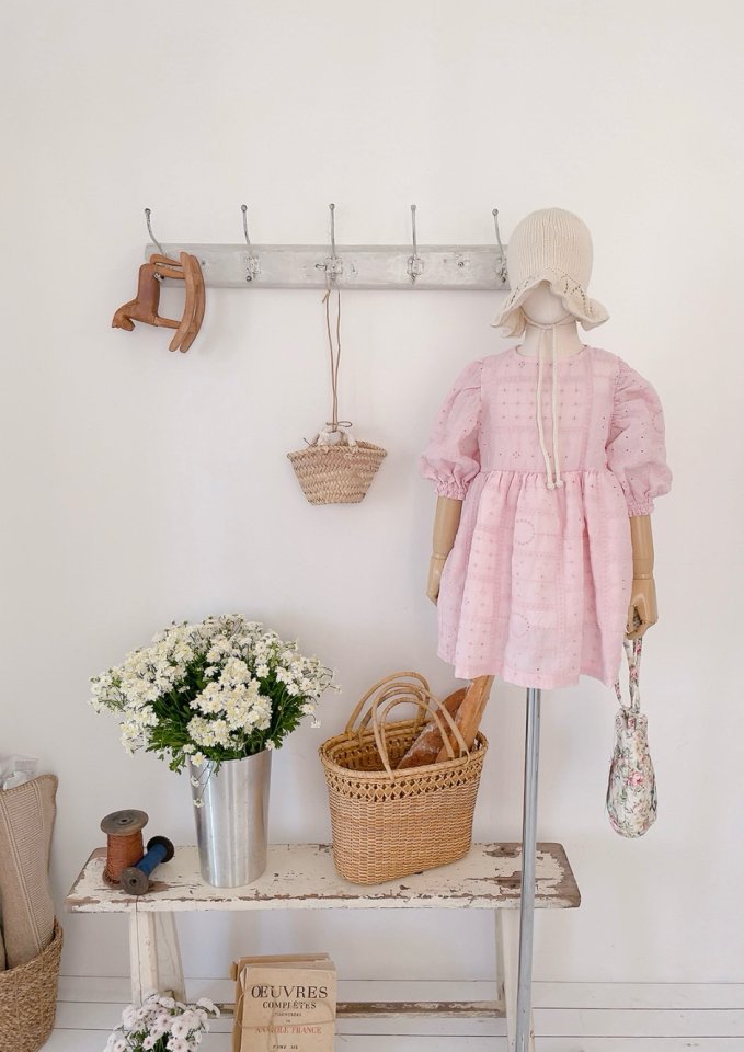 Studio M - Korean Children Fashion - #magicofchildhood - Angela Embroidered Shirring One-piece - 2