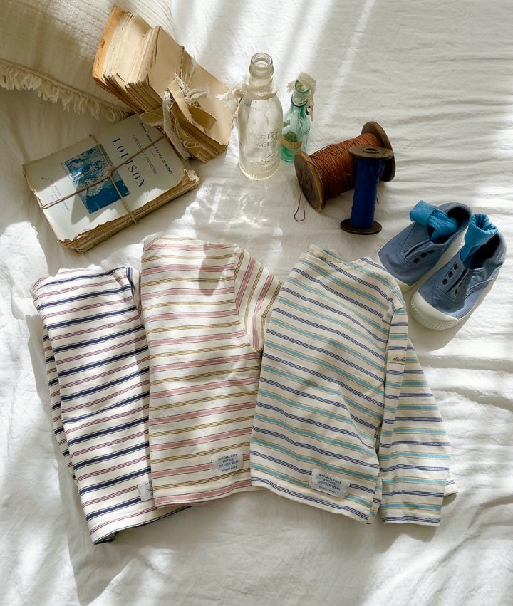 Studio M - Korean Children Fashion - #minifashionista - Cookie Stripe Tee - 7