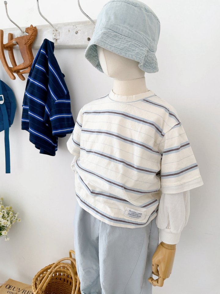 Studio M - Korean Children Fashion - #minifashionista - Ray Short Sleeve Stripe Tee - 5