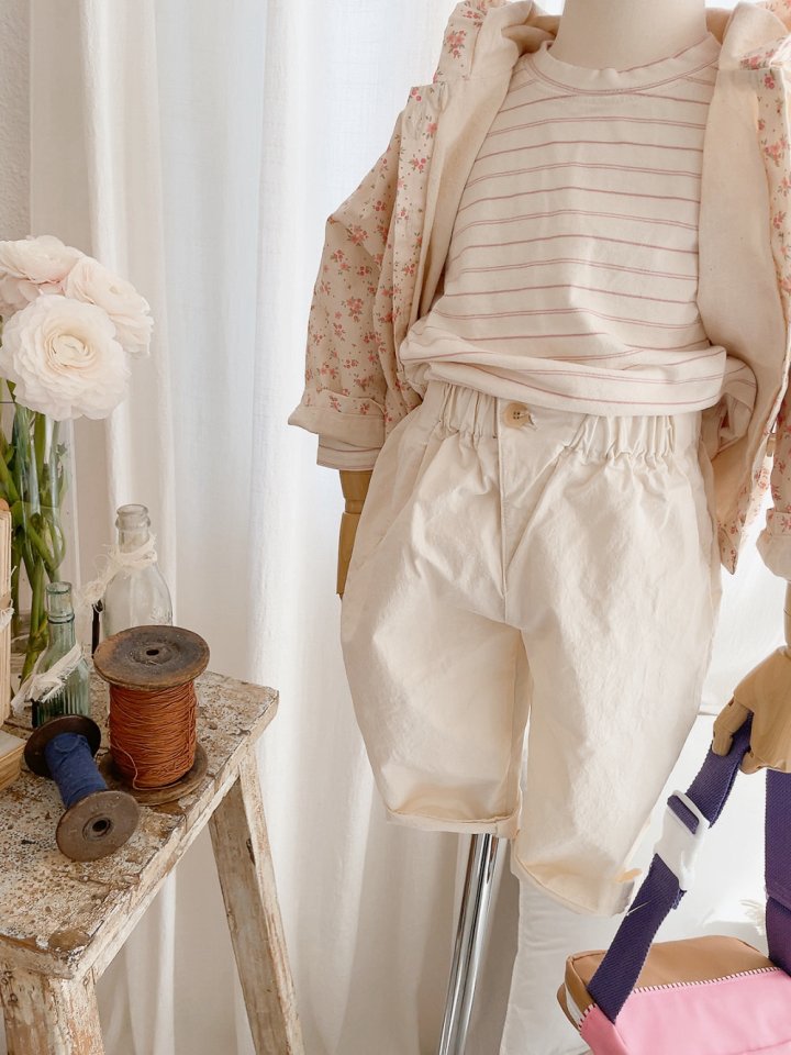 Studio M - Korean Children Fashion - #prettylittlegirls - One-Button Cotton Span Pants - 6